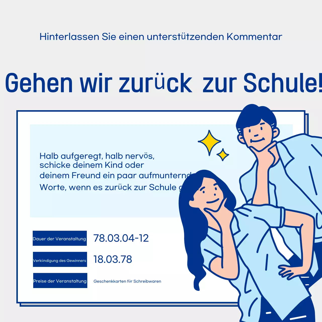 Blue Modern Back to School Veranstaltung