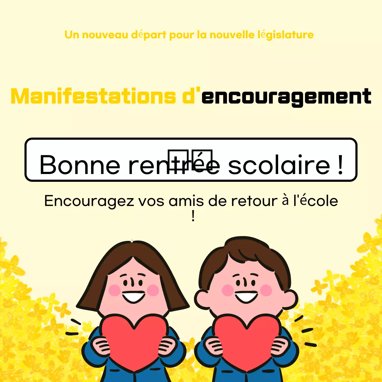 Événement jaune de rentrée scolaire