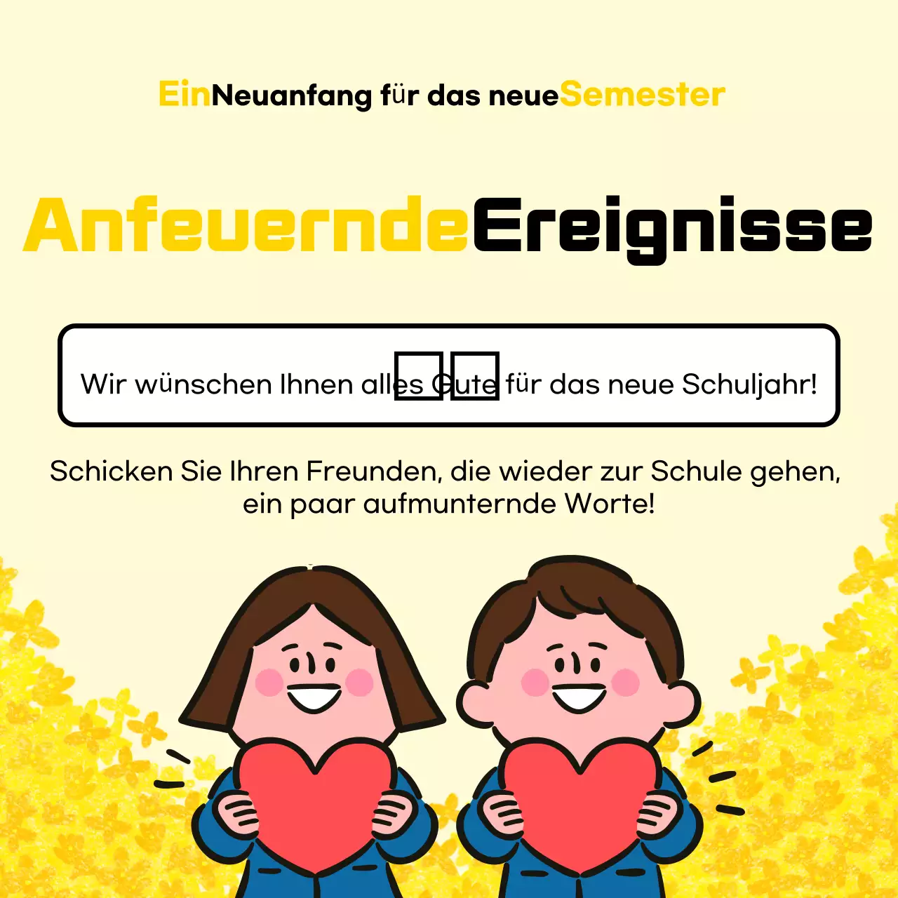 Yellow Back to School Veranstaltung