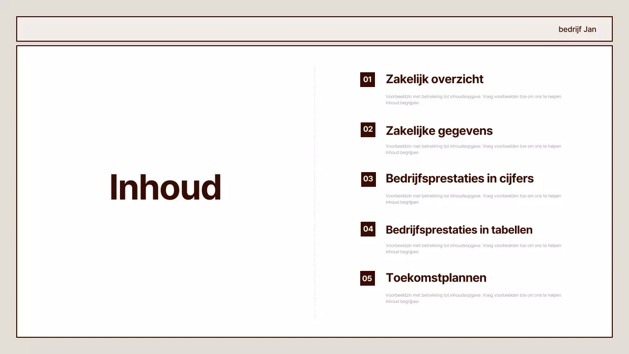 Beige schoon rapport beschrijving