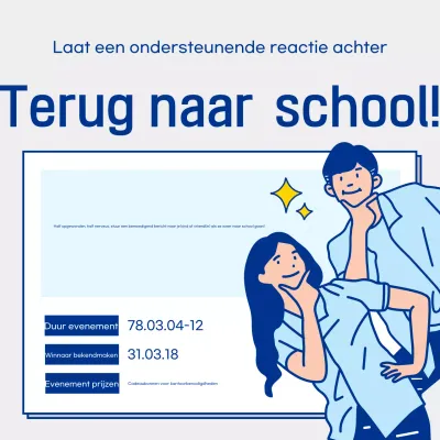 Blue Modern Terug naar School Evenement