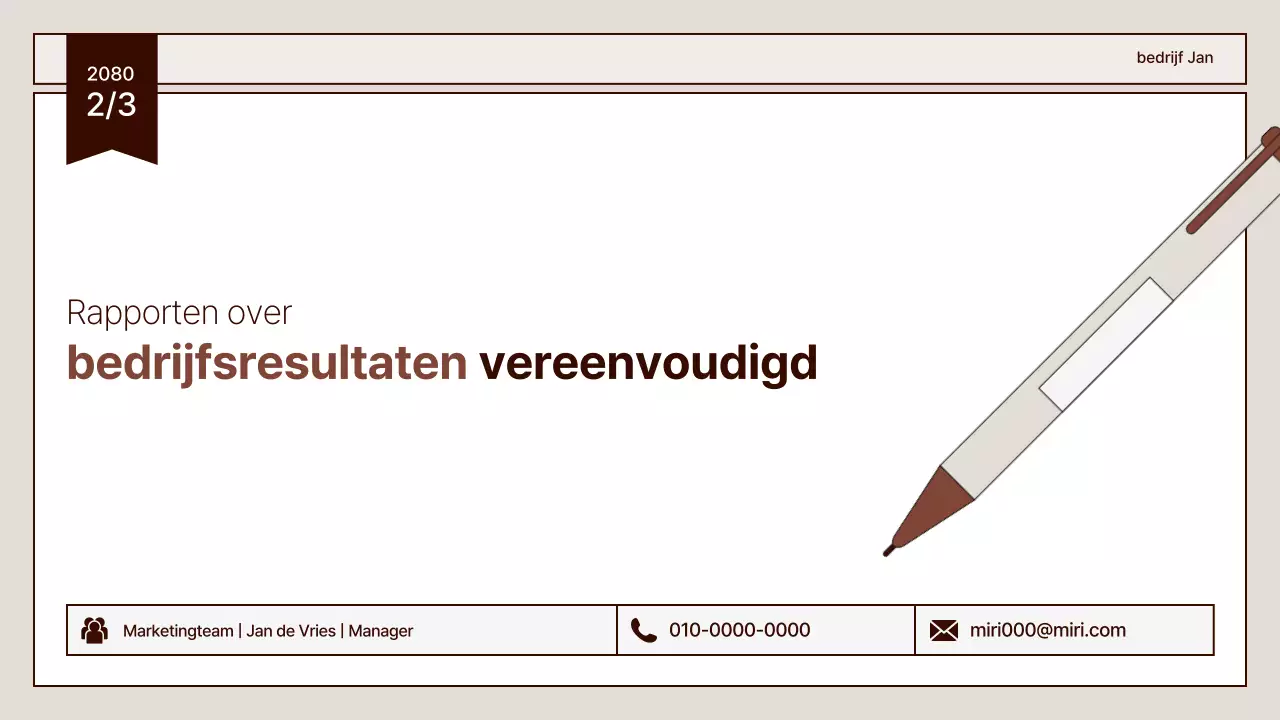 Beige schoon rapport beschrijving