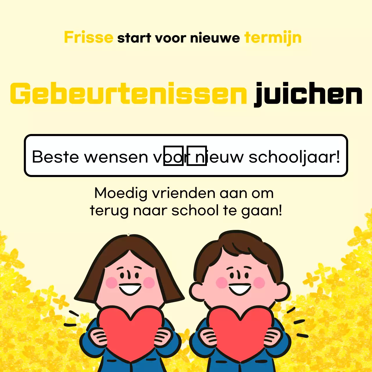 Geel Terug naar School Evenement