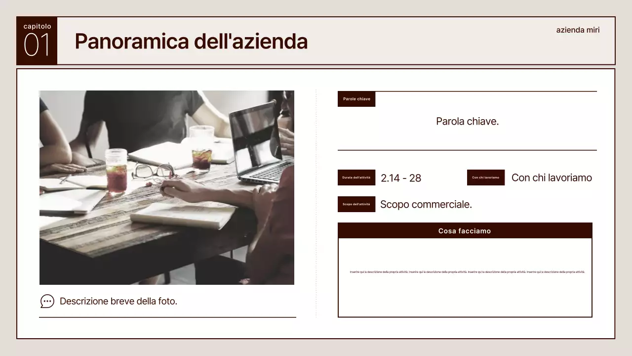 Descrizione del rapporto beige clean