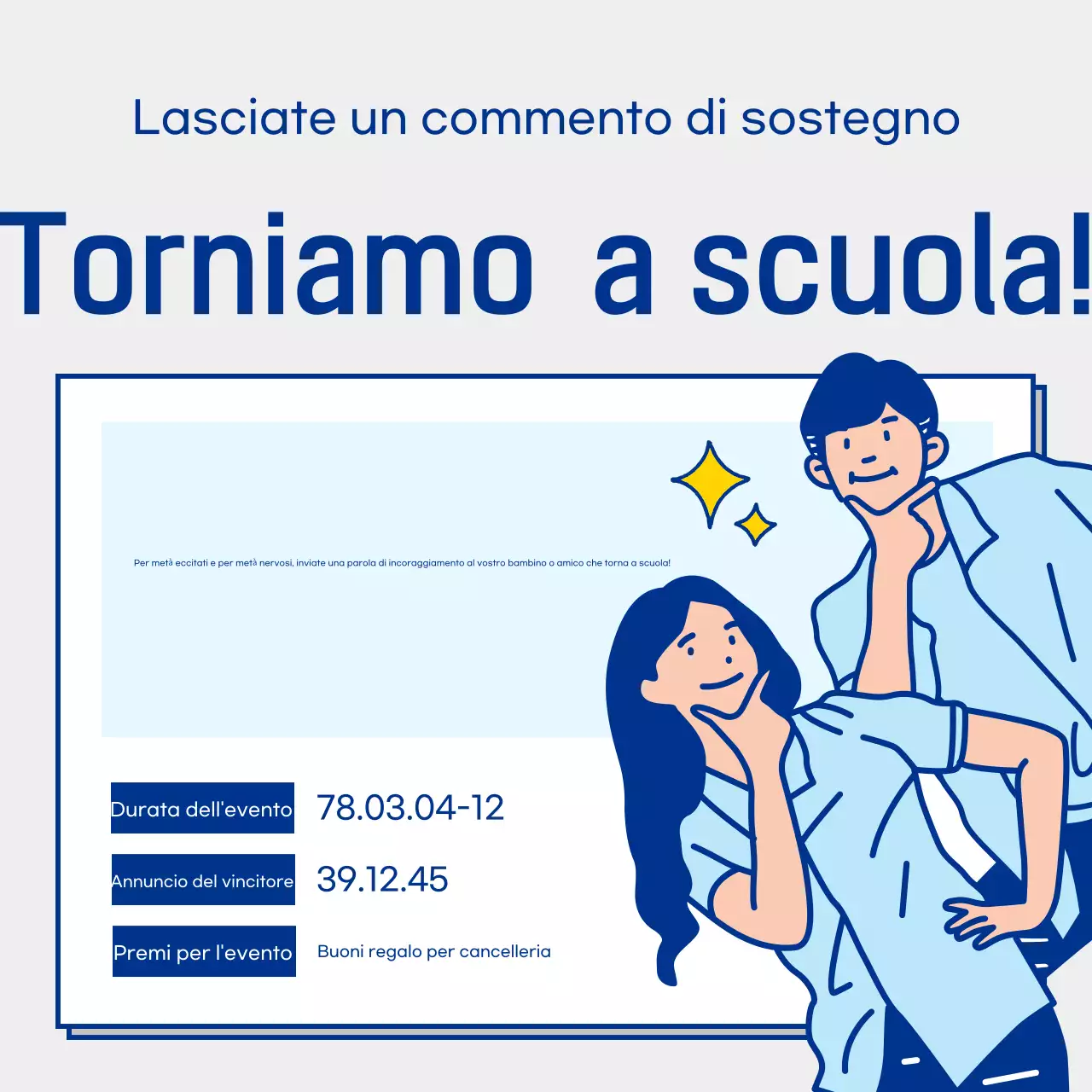 Evento di ritorno a scuola Blue Modern