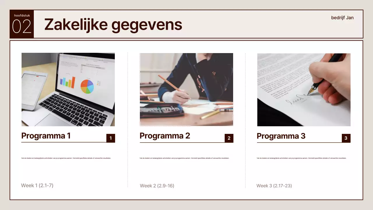 Beige schoon rapport beschrijving