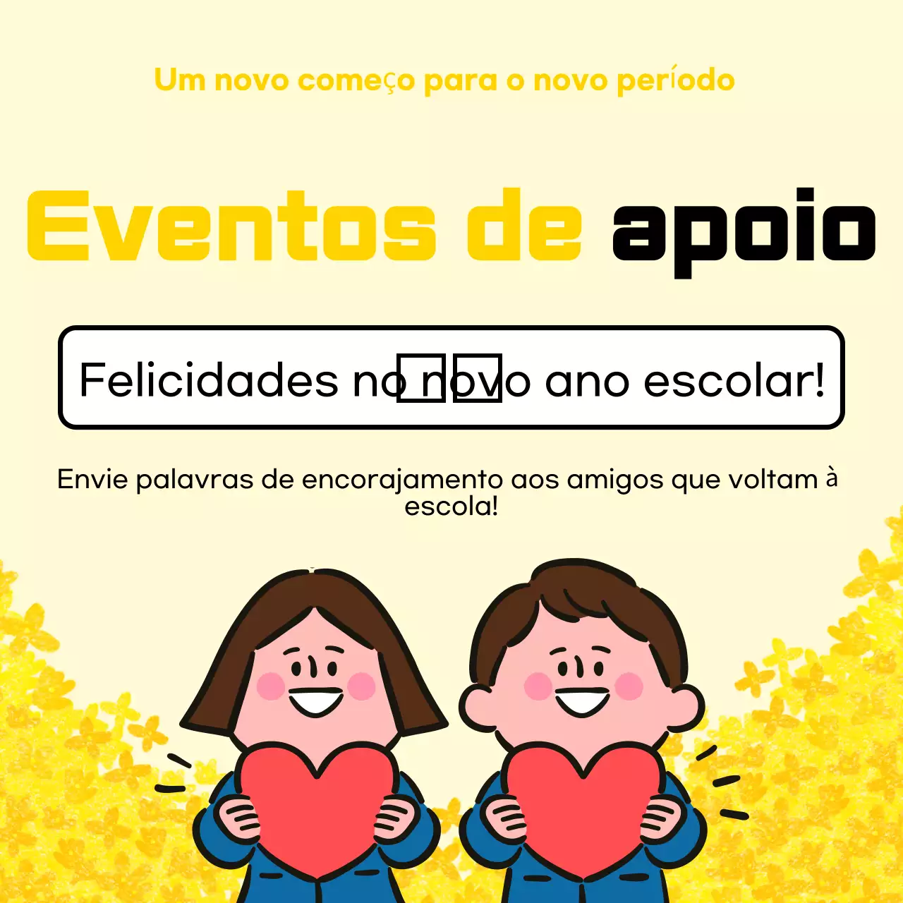 Evento amarelo de regresso às aulas