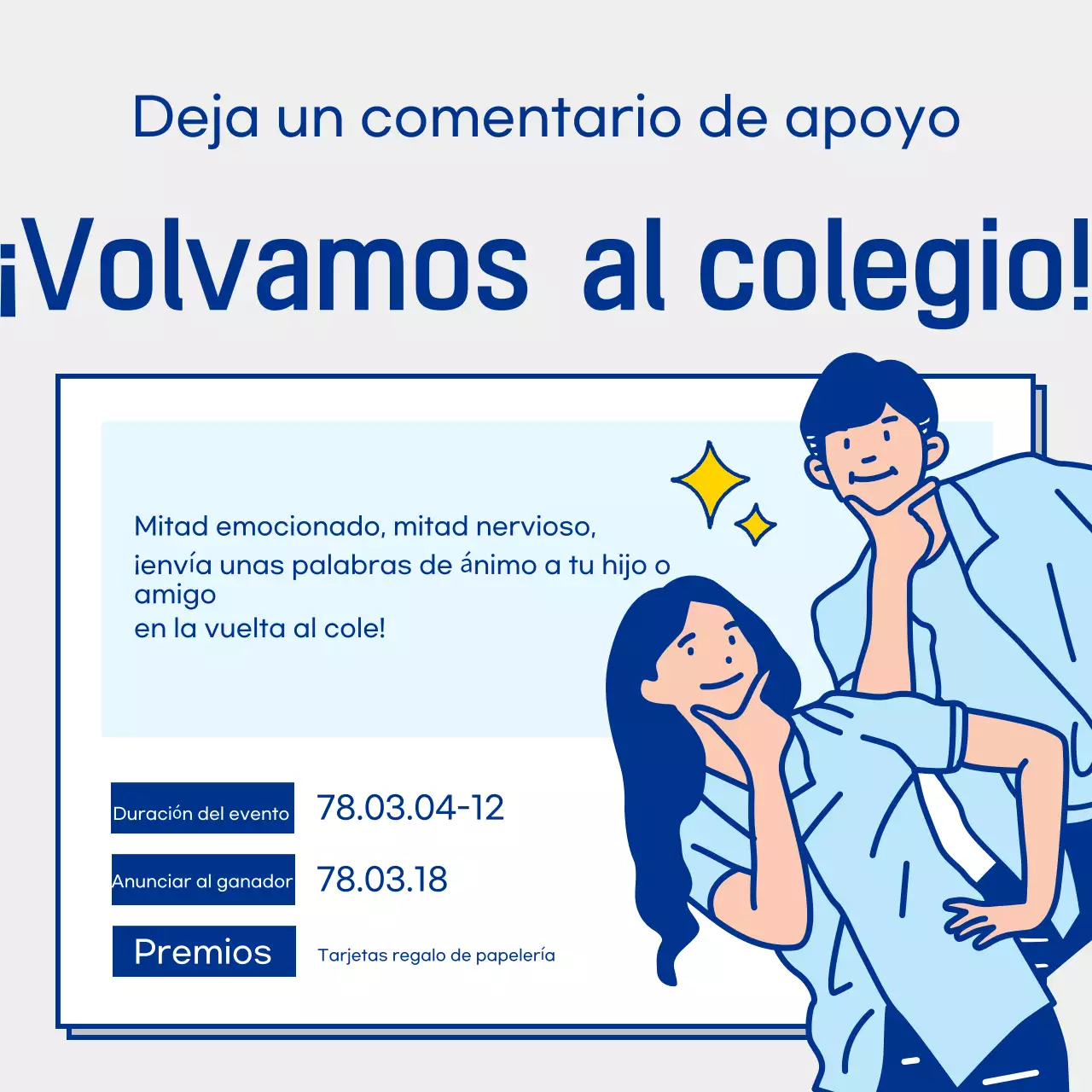 Acto de vuelta al cole Blue Modern