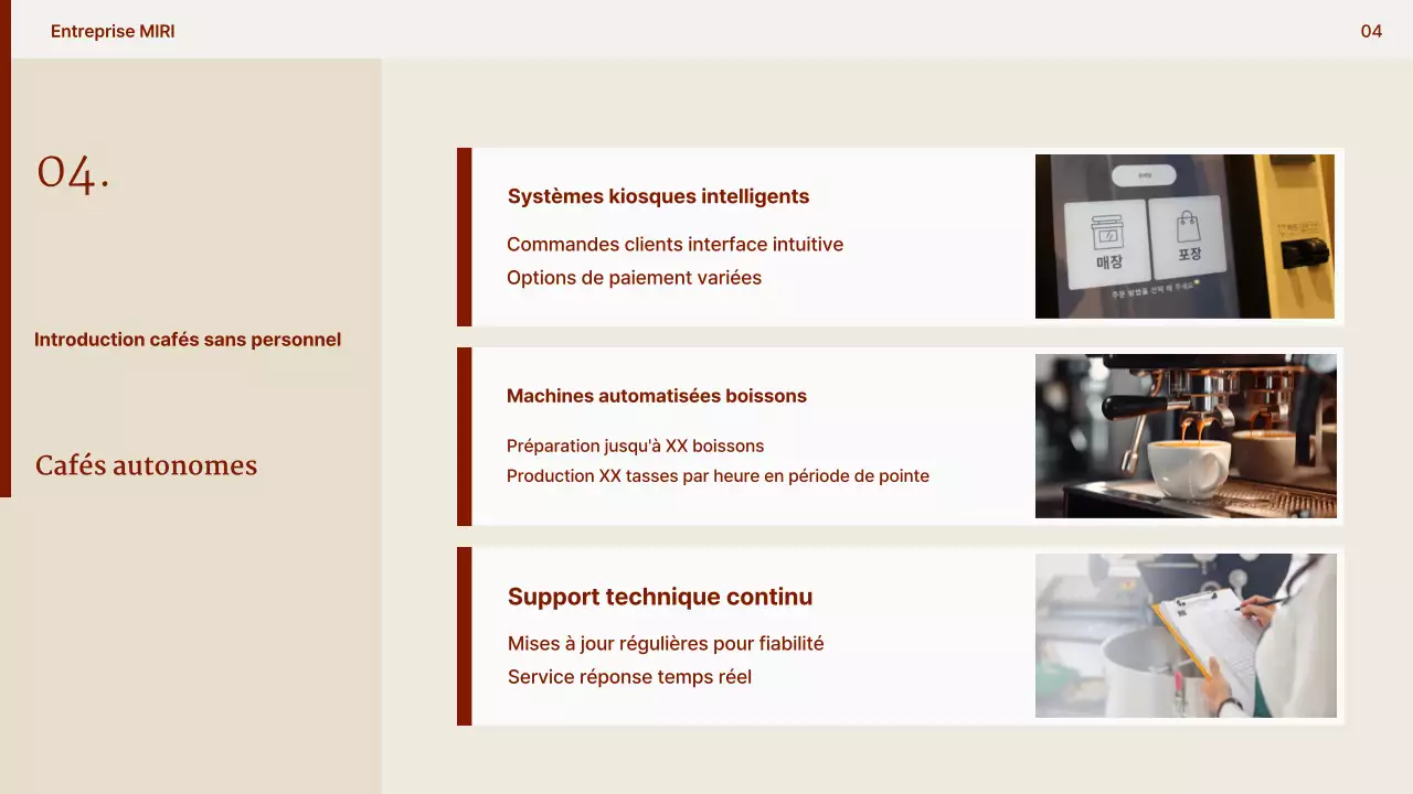 Proposition de café moderne beige