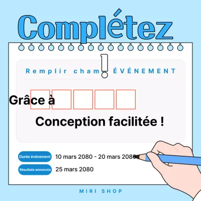 Annonce d'événement soignée en bleu clair