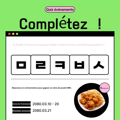 Annonce de l'événement annuel du Quiz moderne