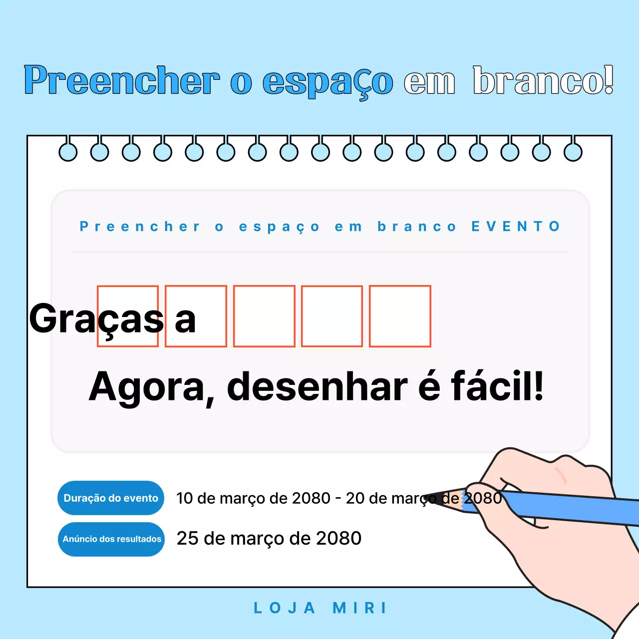 Anúncio de evento elegante em azul claro