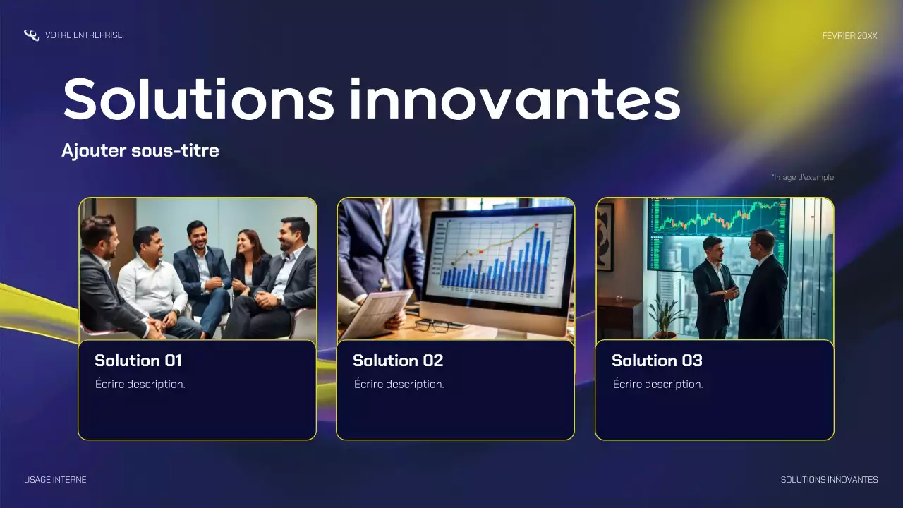 présentation de startup moderne de la marine