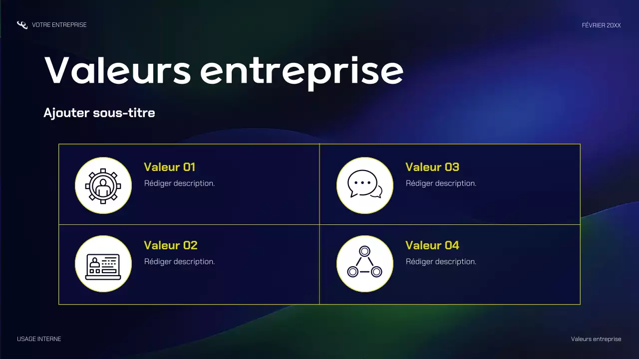 présentation de startup moderne de la marine