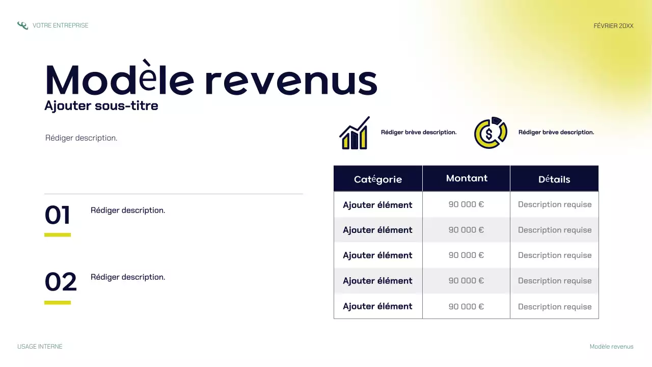 présentation de startup moderne de la marine