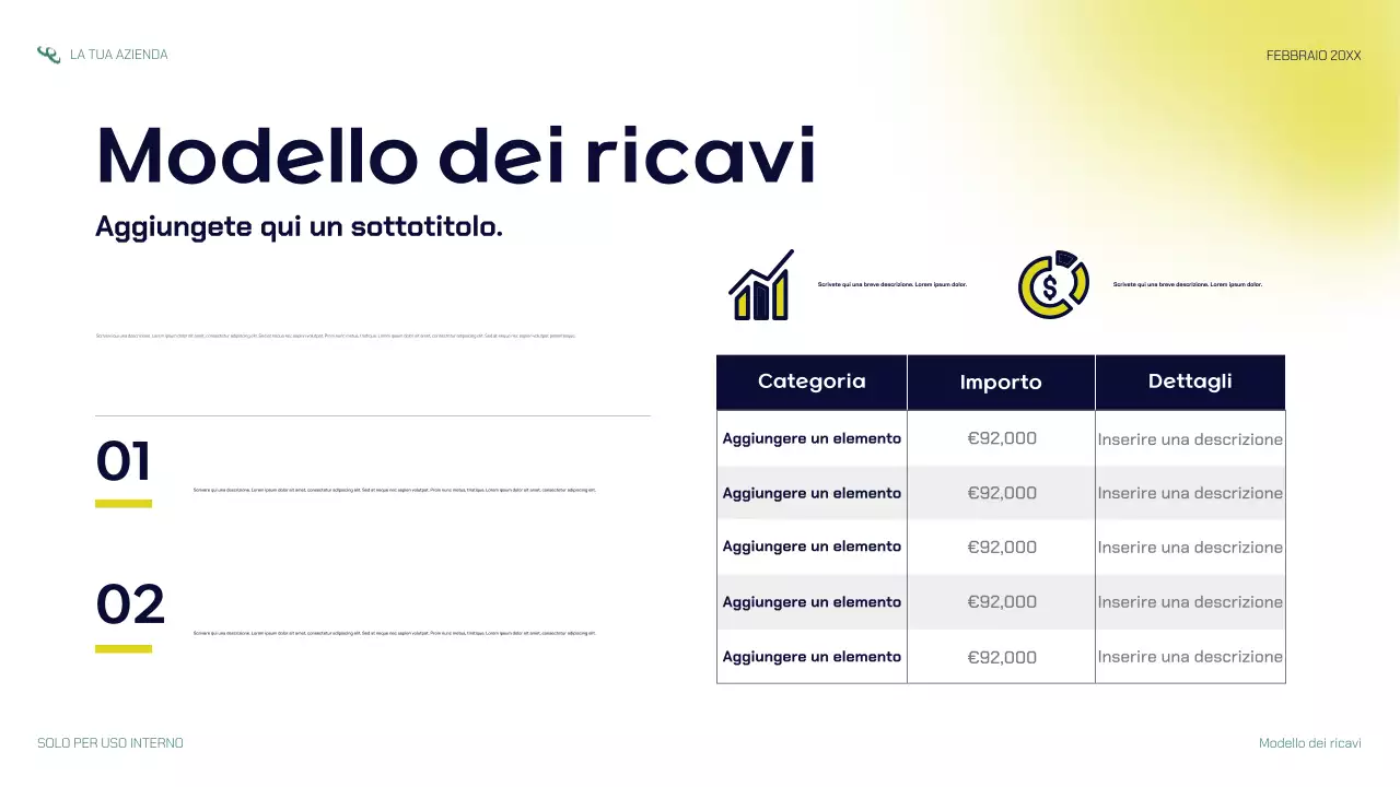 presentazione di una startup moderna della marina