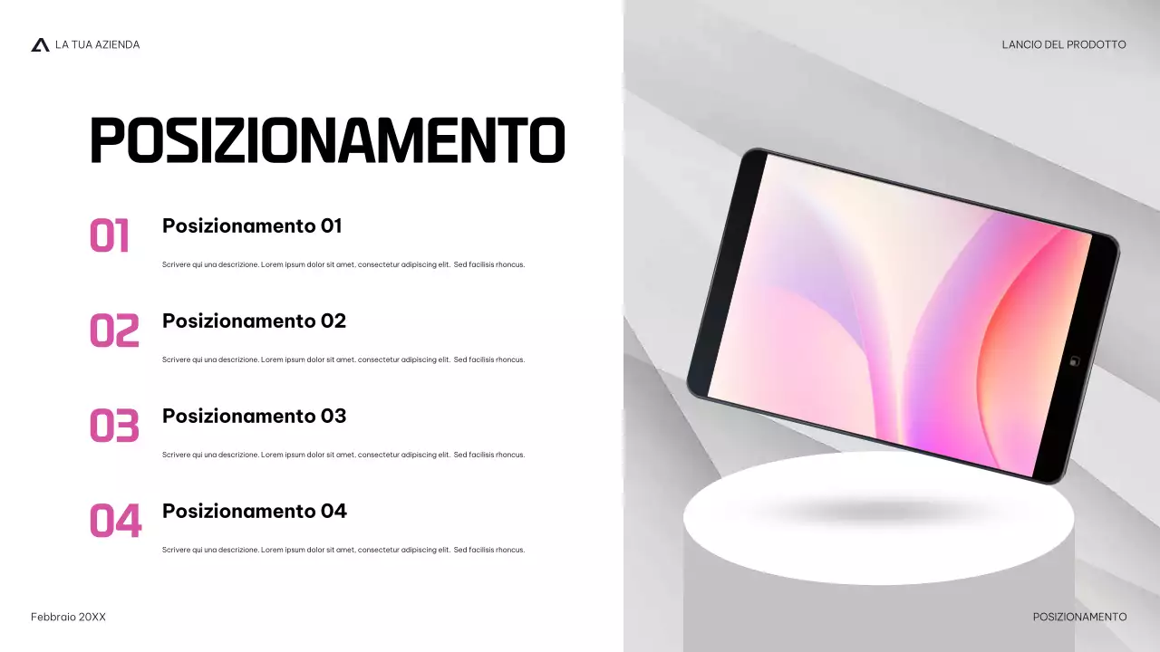 presentazione del prodotto moderno della marina