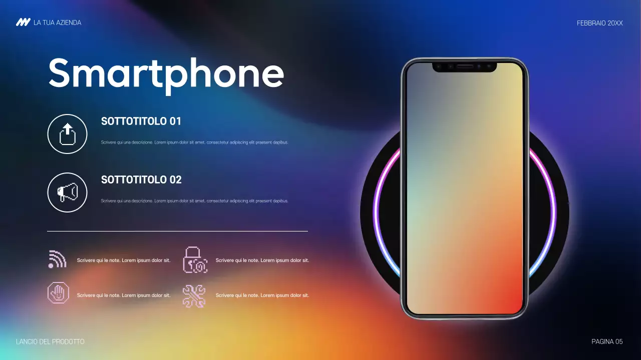 annuncio di rainbow modern tech