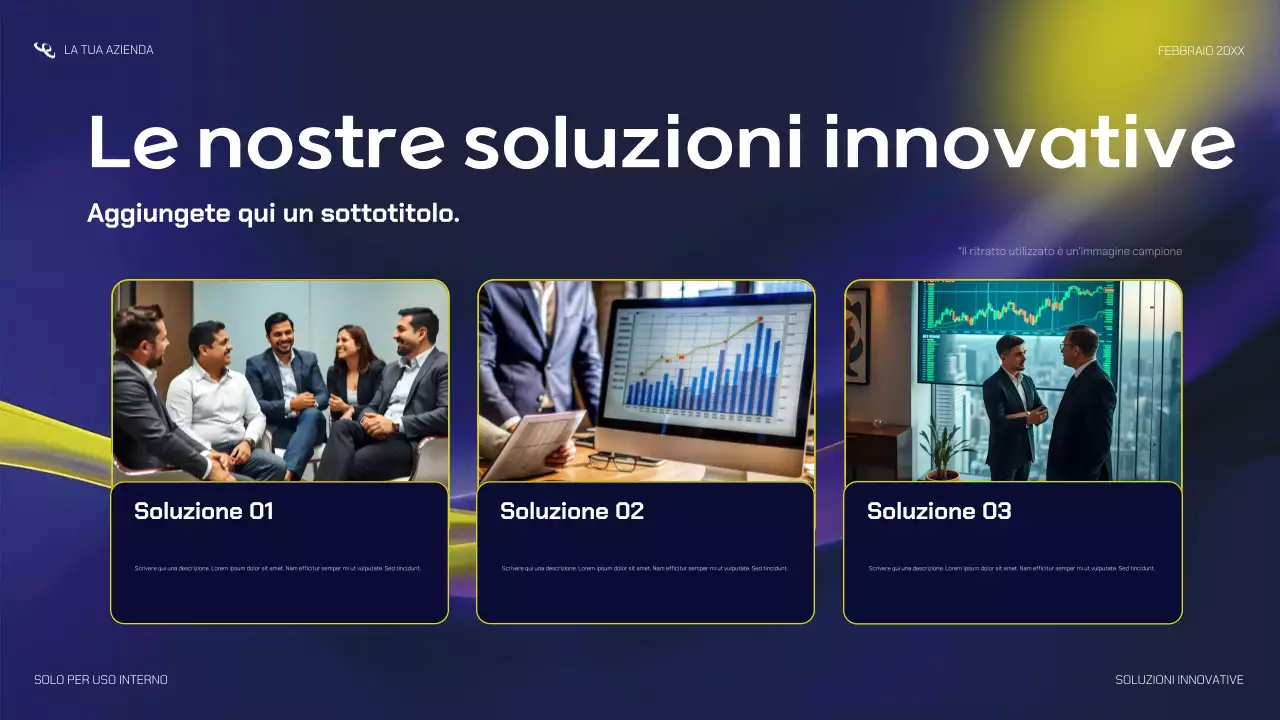 presentazione di una startup moderna della marina