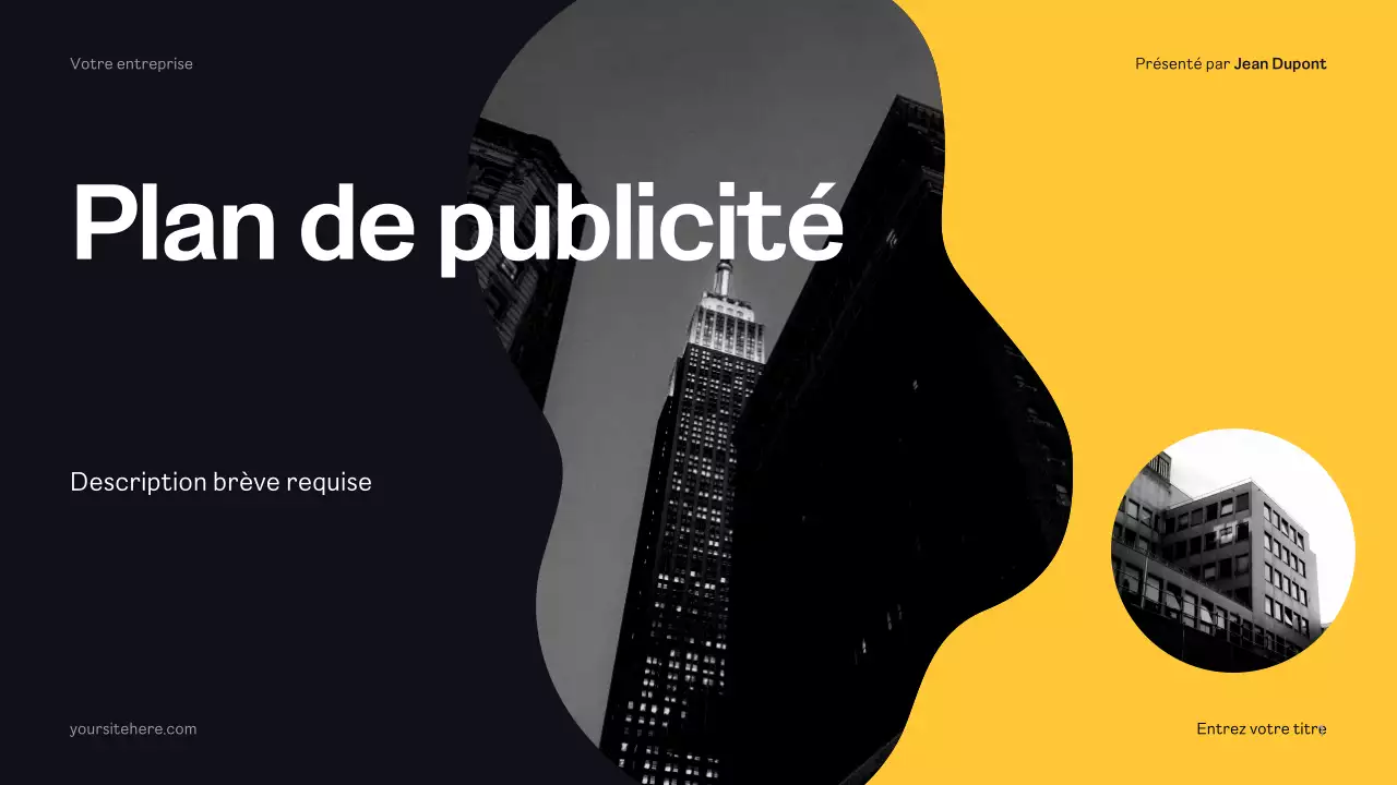 Plan de publicité moderne jaune