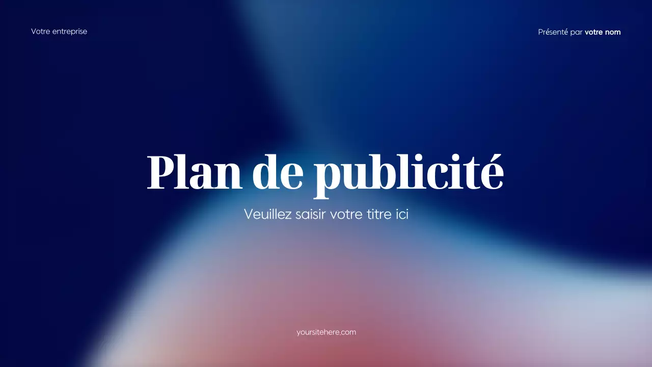 Plan de publicité moderne bleu
