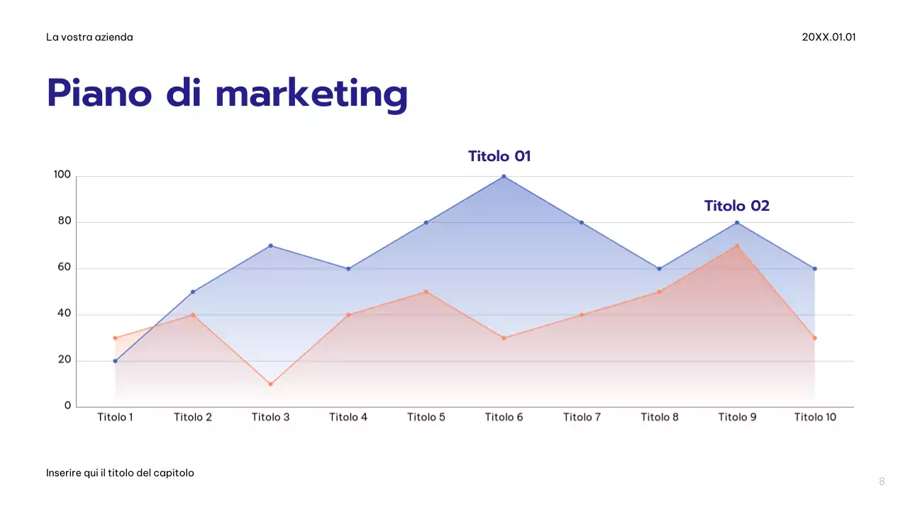 Piano pubblicitario moderno blu