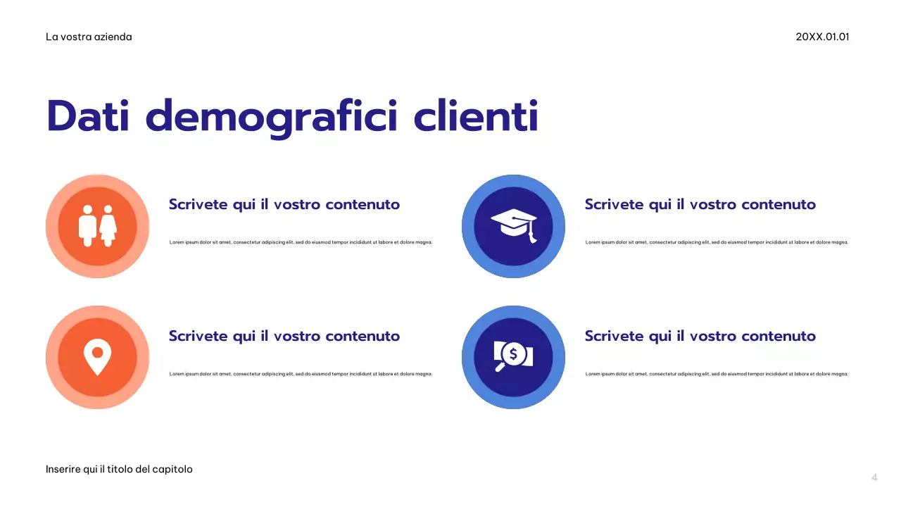 Piano pubblicitario moderno blu