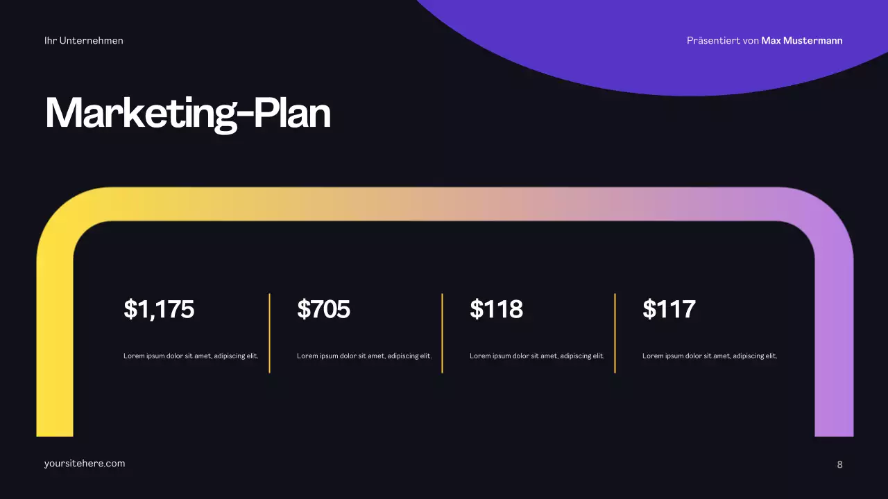 Yellow Modern Werbeplan