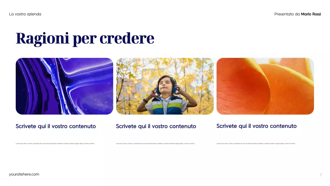 Piano pubblicitario moderno blu