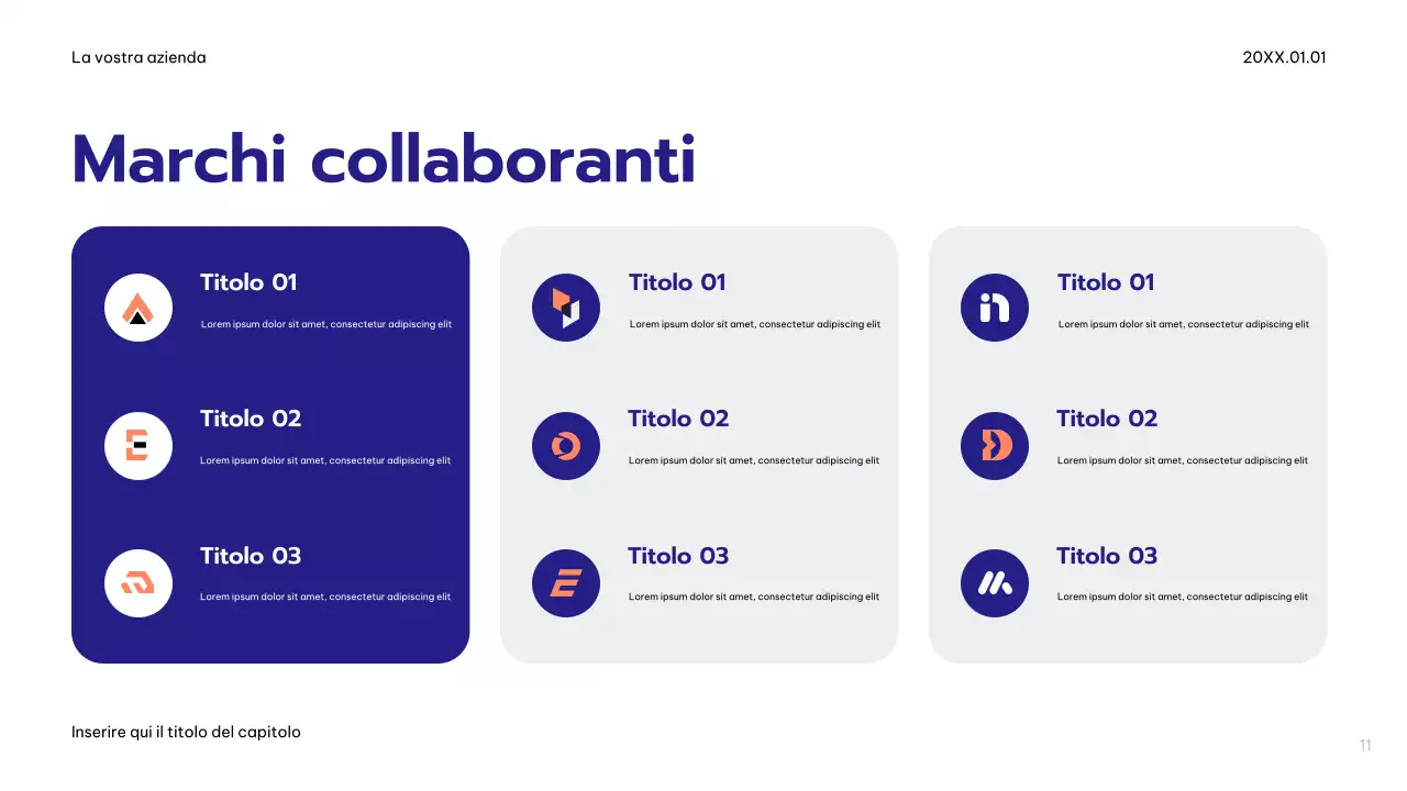 Piano pubblicitario moderno blu