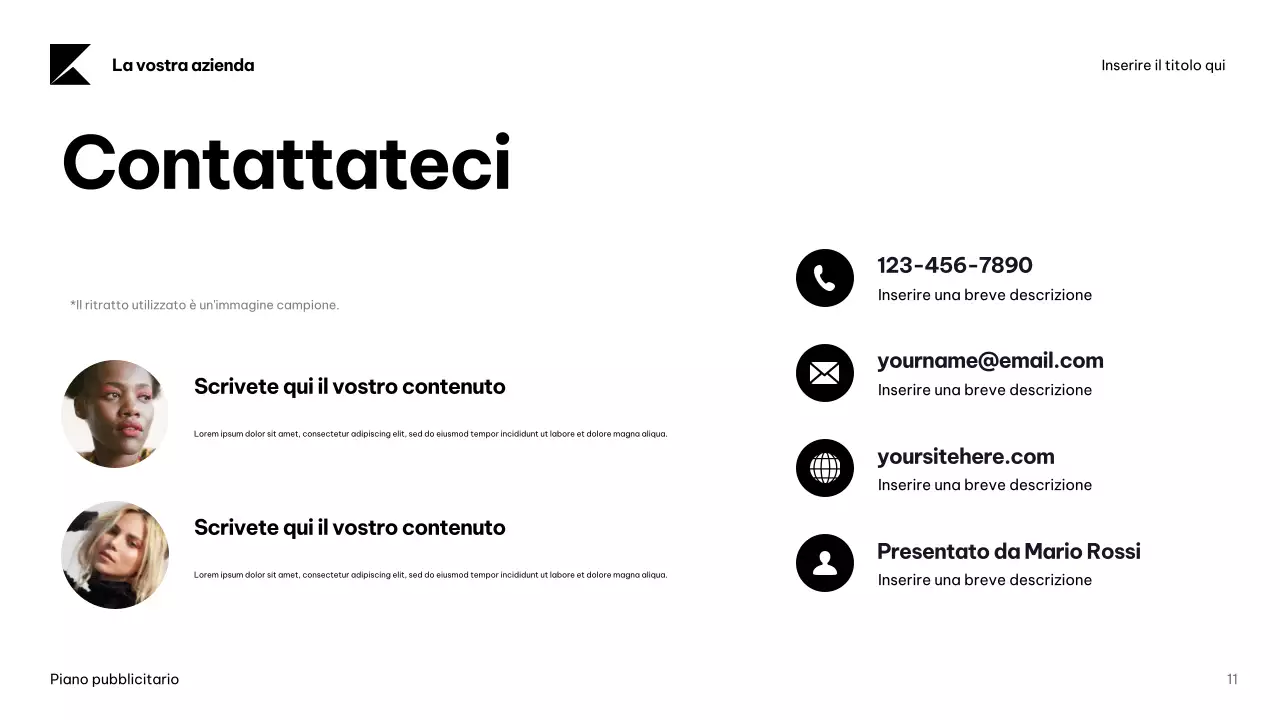 Documento sul piano pubblicitario moderno della Marina Militare