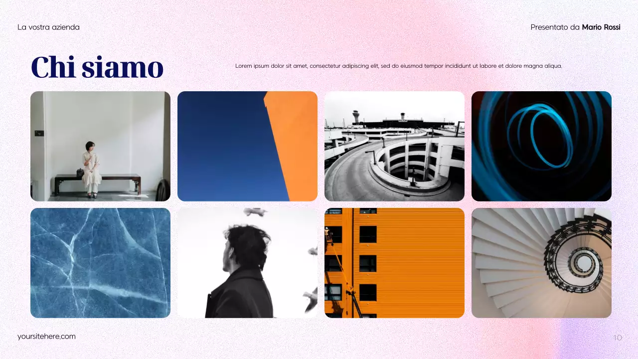 Piano pubblicitario moderno blu