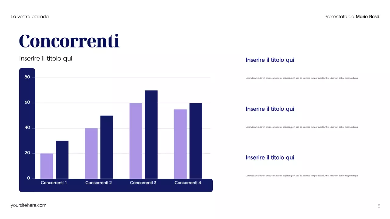 Piano pubblicitario moderno blu