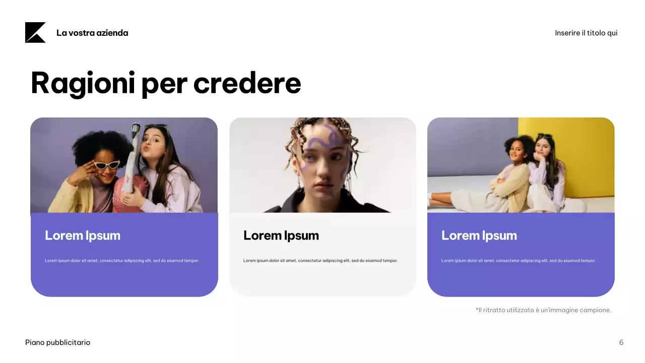Documento sul piano pubblicitario moderno della Marina Militare