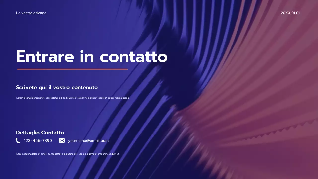 Piano pubblicitario moderno blu