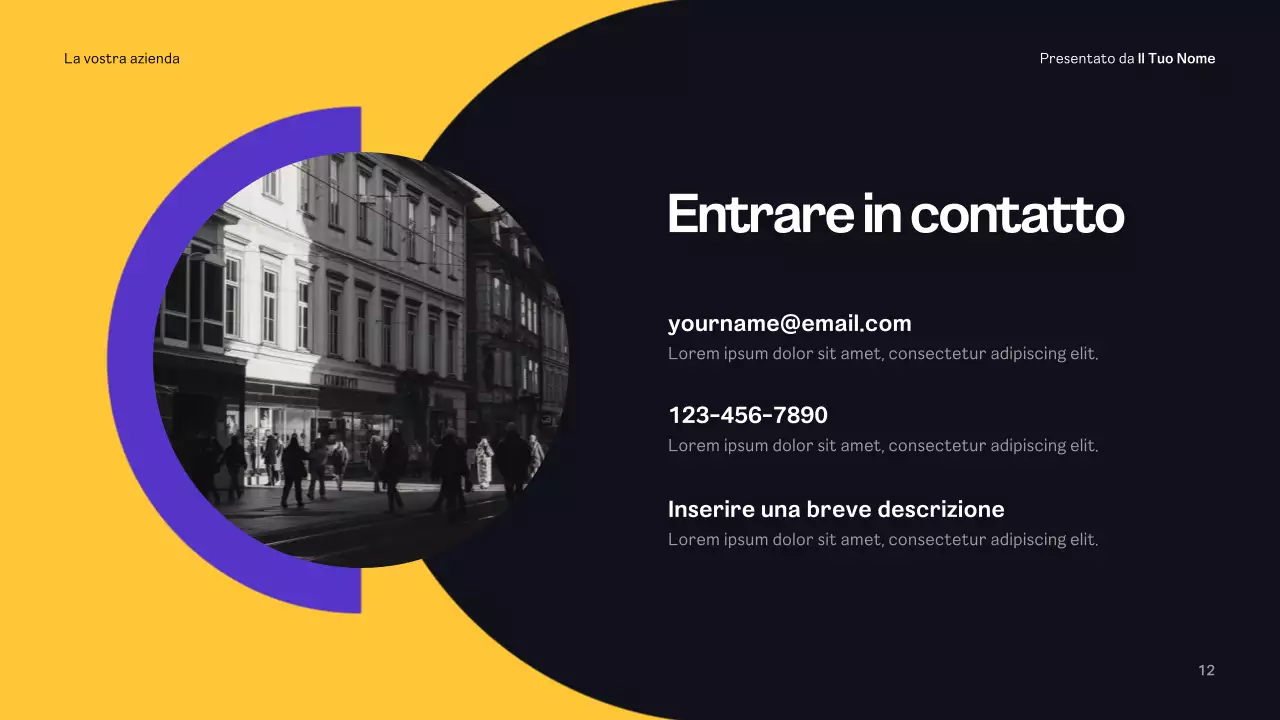 Piano pubblicitario giallo moderno