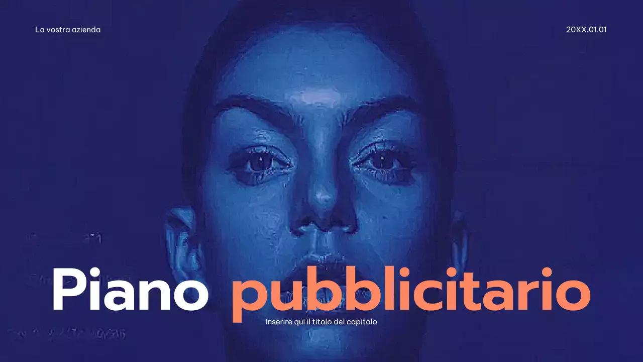 Piano pubblicitario moderno blu