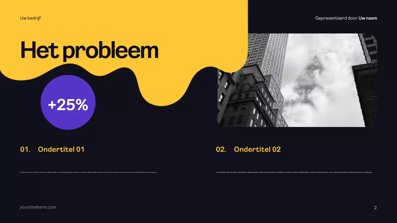 Geel modern reclameplan