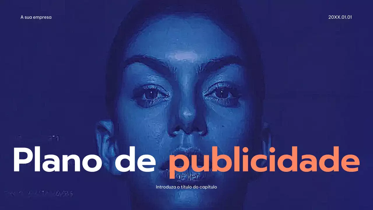 Plano de publicidade moderno azul
