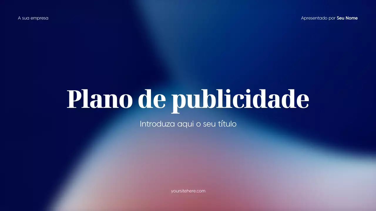 Plano de publicidade moderno azul