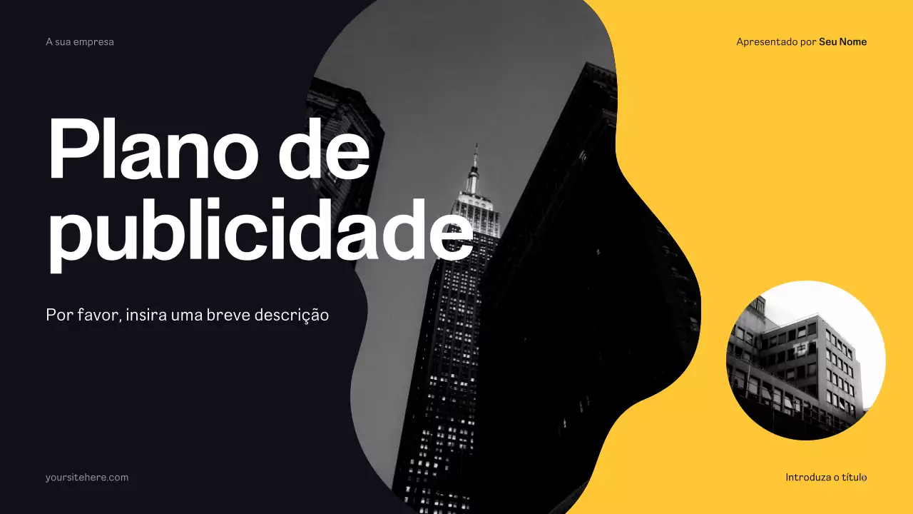 Plano de publicidade moderno amarelo