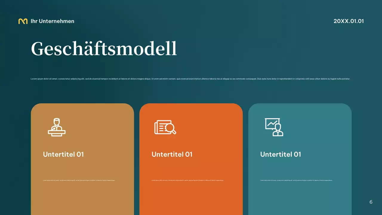 Teal Professional Startup Präsentation