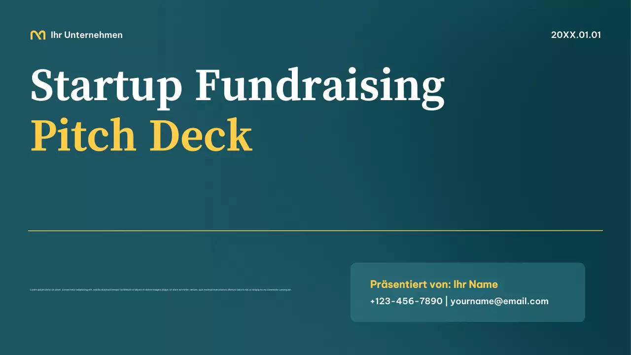 Teal Professional Startup Präsentation