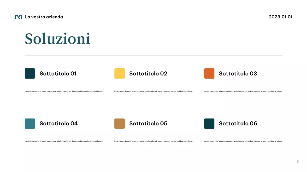 Presentazione professionale Teal Startup