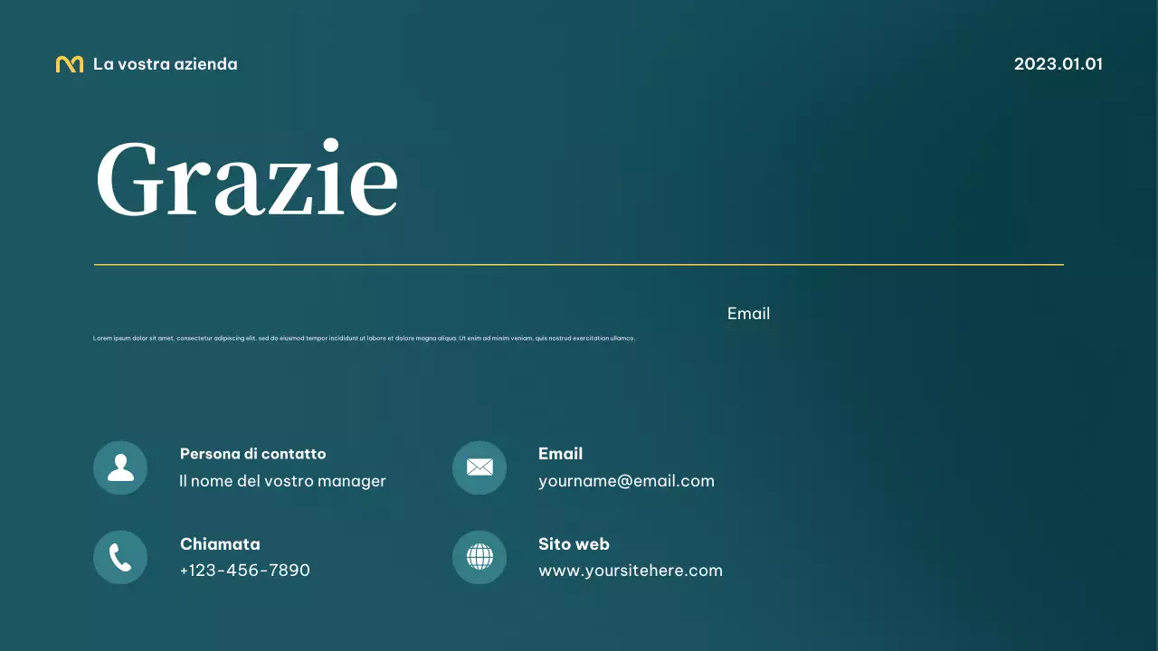 Presentazione professionale Teal Startup