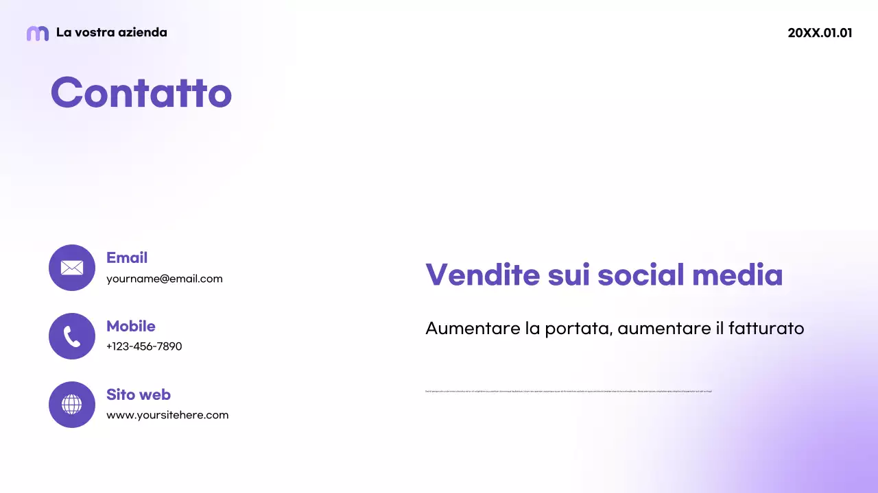 Promozione dei social media moderna in viola