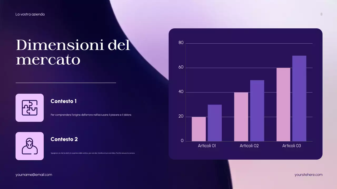 Pitch di startup viola astratto