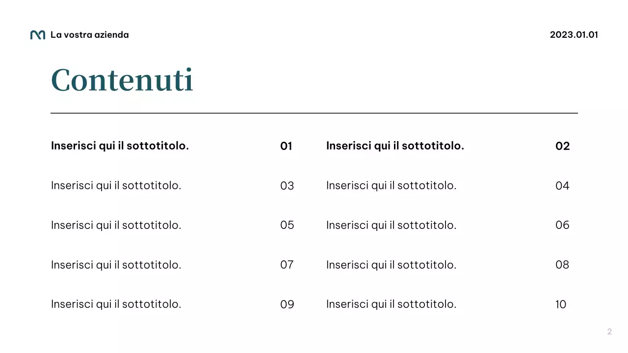 Presentazione professionale Teal Startup