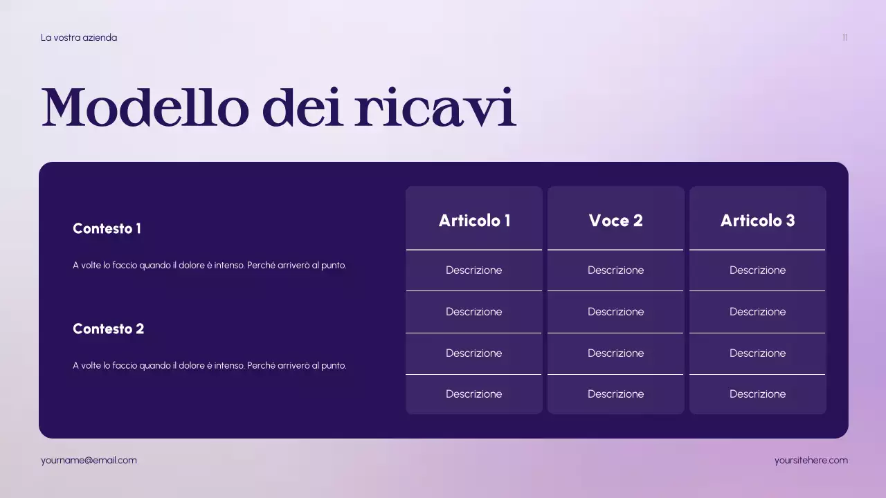 Pitch di startup viola astratto