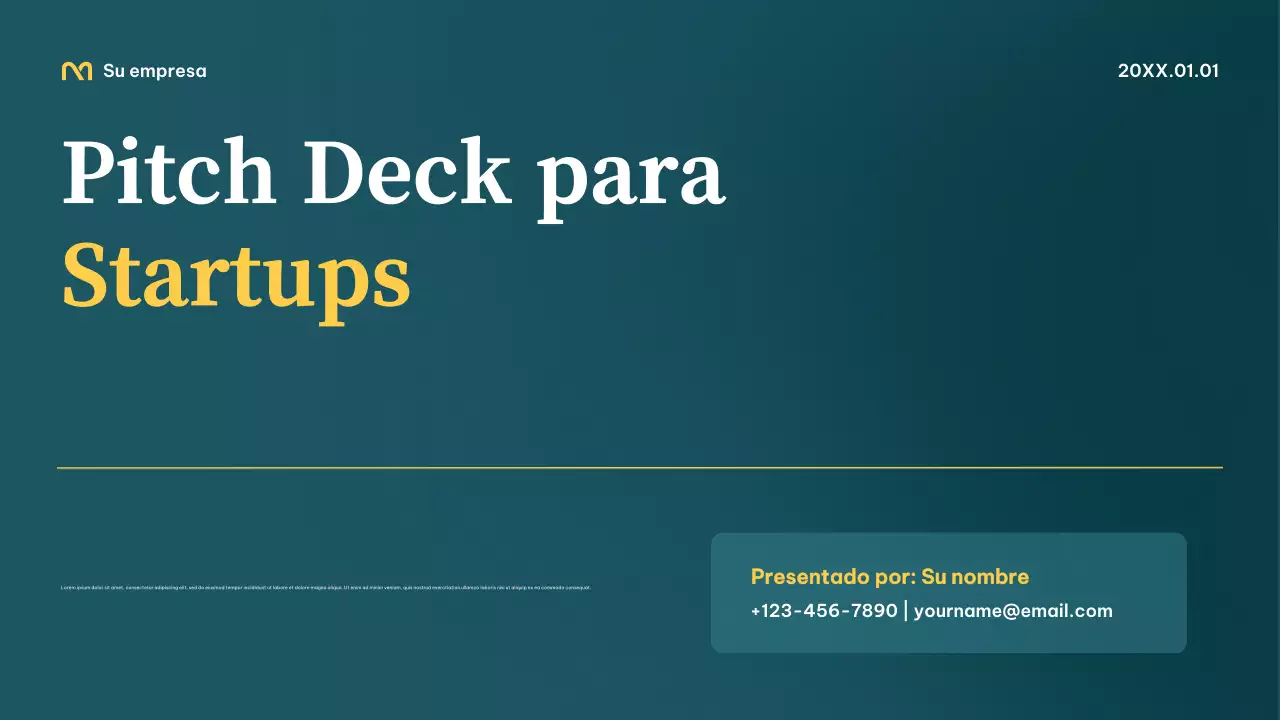 Teal Presentación profesional de startups